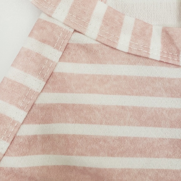 Pink Striped Halter Neck Wide Leg Jumpsuit Romper. - Picture 6 of 6